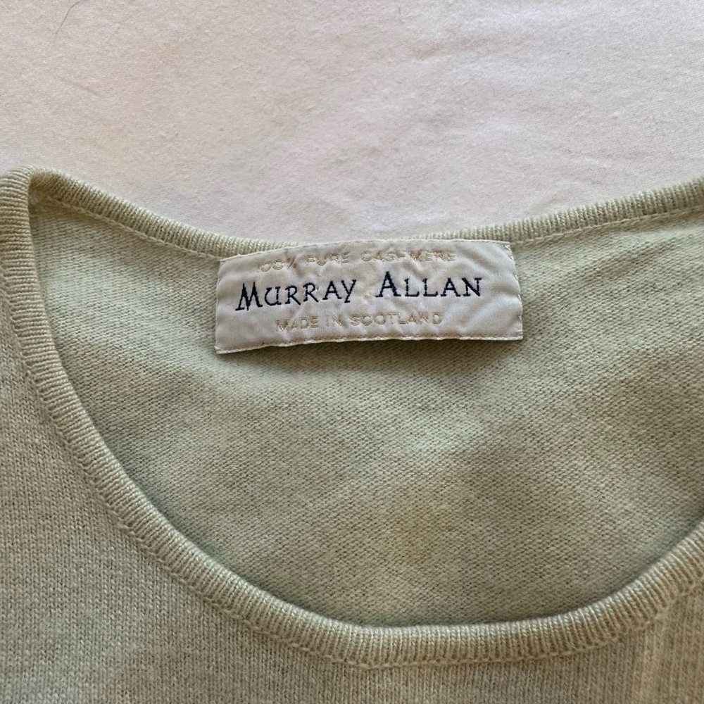 Tween set,cashmere, powder blue , with velvet , Murray Allen , best cashmere